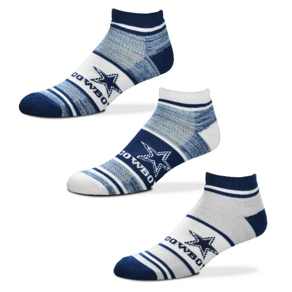 NFL Dallas Cowboys 3pk Heather No-Show Ankle Socks